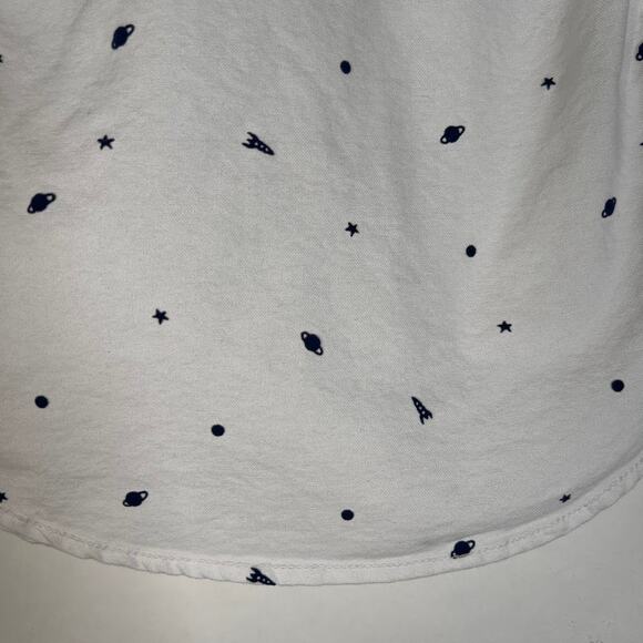 Boden Boy's Toddler Printed Button-Up Shirt 2-3T 98 cm White Long Sleeve Casual - Picture 4 of 6